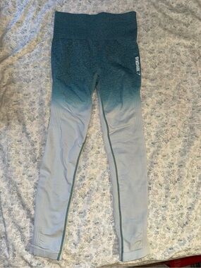 Gymshark Teal to Light Blue Ombre Seamless Leggings